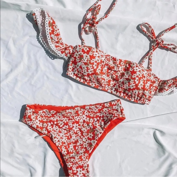 ❤️6. flroal off Shoulder swimsuits - Picture 3 of 7